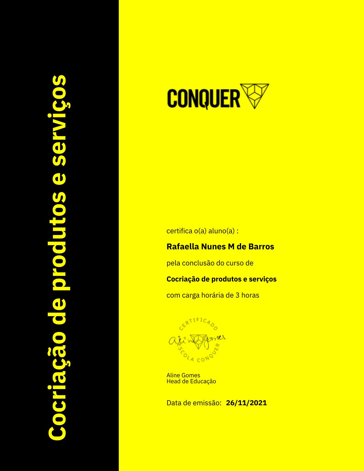 Certificado de Cocriação de produtos e serviços